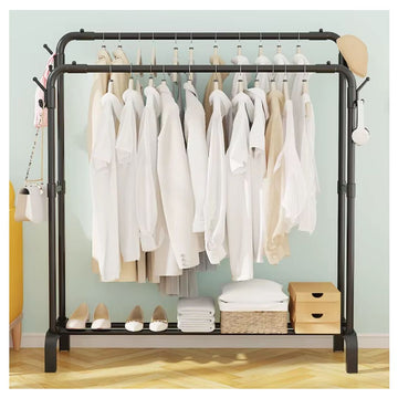 Colgador Perchero Organizador de Ropa con Doble Barra 150x120x44cm