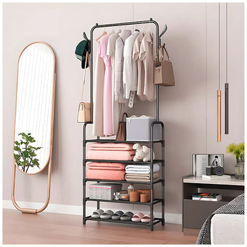 Colgador de Ropa Zapatera Elegante 5 Niveles 170x60x29.5cm