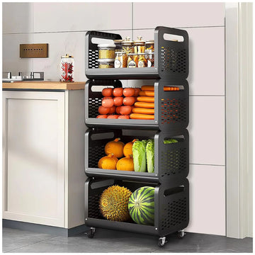 Estante Organizador de Cocina Carrito de Almacenamiento Multiusos de 4 niveles
