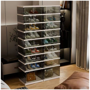 Organizador Zapatera 9 niveles 18 Pares Plegable Acrílico Transparente 170x44x35cm