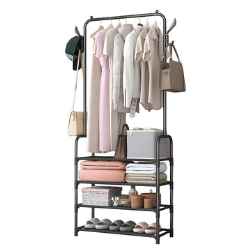 Colgador de Ropa Zapatera Elegante 4 Niveles 152x60x29.5cm