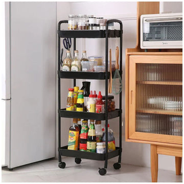Carrito Organizador de Cocina Multiusos 4 Niveles con Ruedas 104x40x26cm