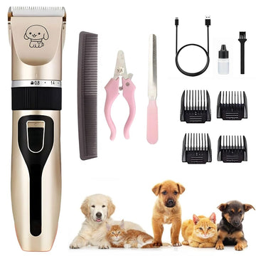 Kit Maquina Corta Pelo Perro Mascota Inalámbrica + Corta Uñas Lima y Accesorios