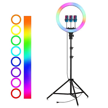 Aro de luz LED RGB de 56 cm Lámpara Táctil + Trípode + Control Remoto