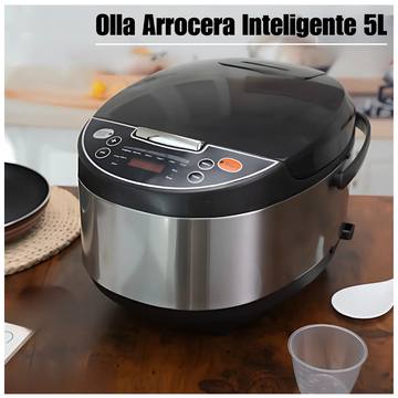 Olla Arrocera Inteligente Multifuncional Antiadherente de Acero Inoxidable 5L