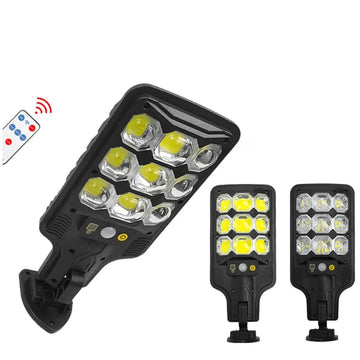 Lámpara Reflector con Panel Solar HS-8037 Impermeable con Sensor + Control Remoto