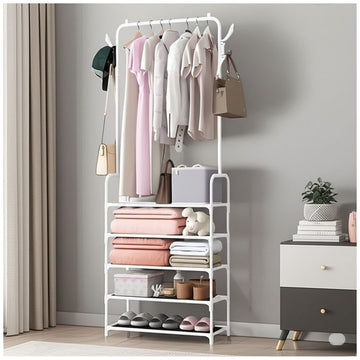 Colgador de Ropa Zapatera Elegante 5 Niveles 170x60x29.5cm