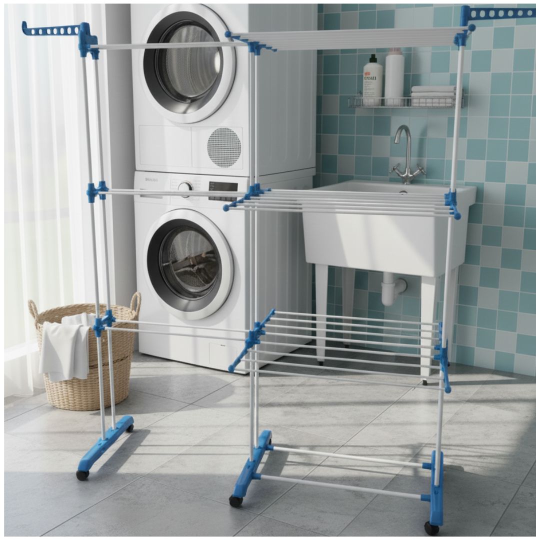 Tendedero de ropa niveles plegable con ruedas Bazar360