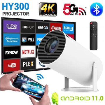 Proyector Smart 4K HY300 Android11 Wifi Bluetooth hasta 150"