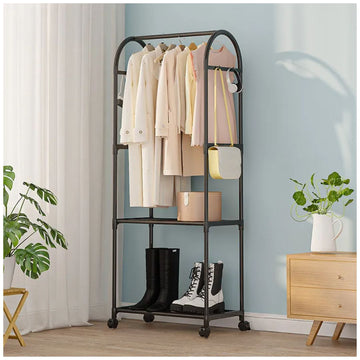 Colgador de Ropa Zapatera Elegante Con Ruedas 165x59x30cm