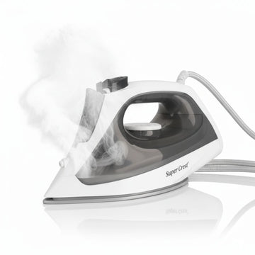 Plancha a Vapor Eléctrica Con Base Antiadherente Super Crest 2000W