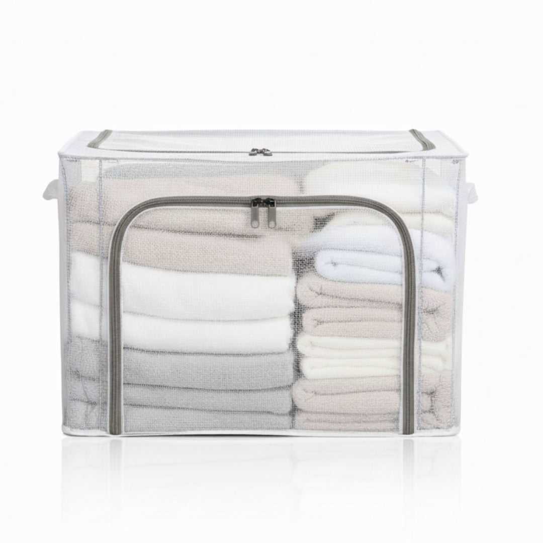 Caja Organizadora de Ropa Plegable Impermeable y Transparente 66L