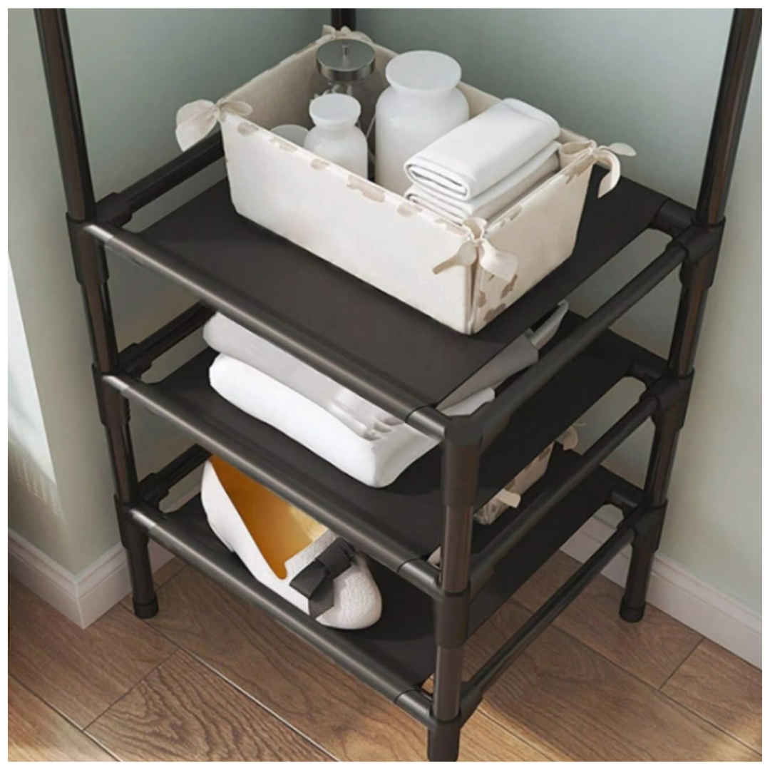 Estante Organizador Colgador de Ropa Esquinero con 3 Repisas 170x43x43cm