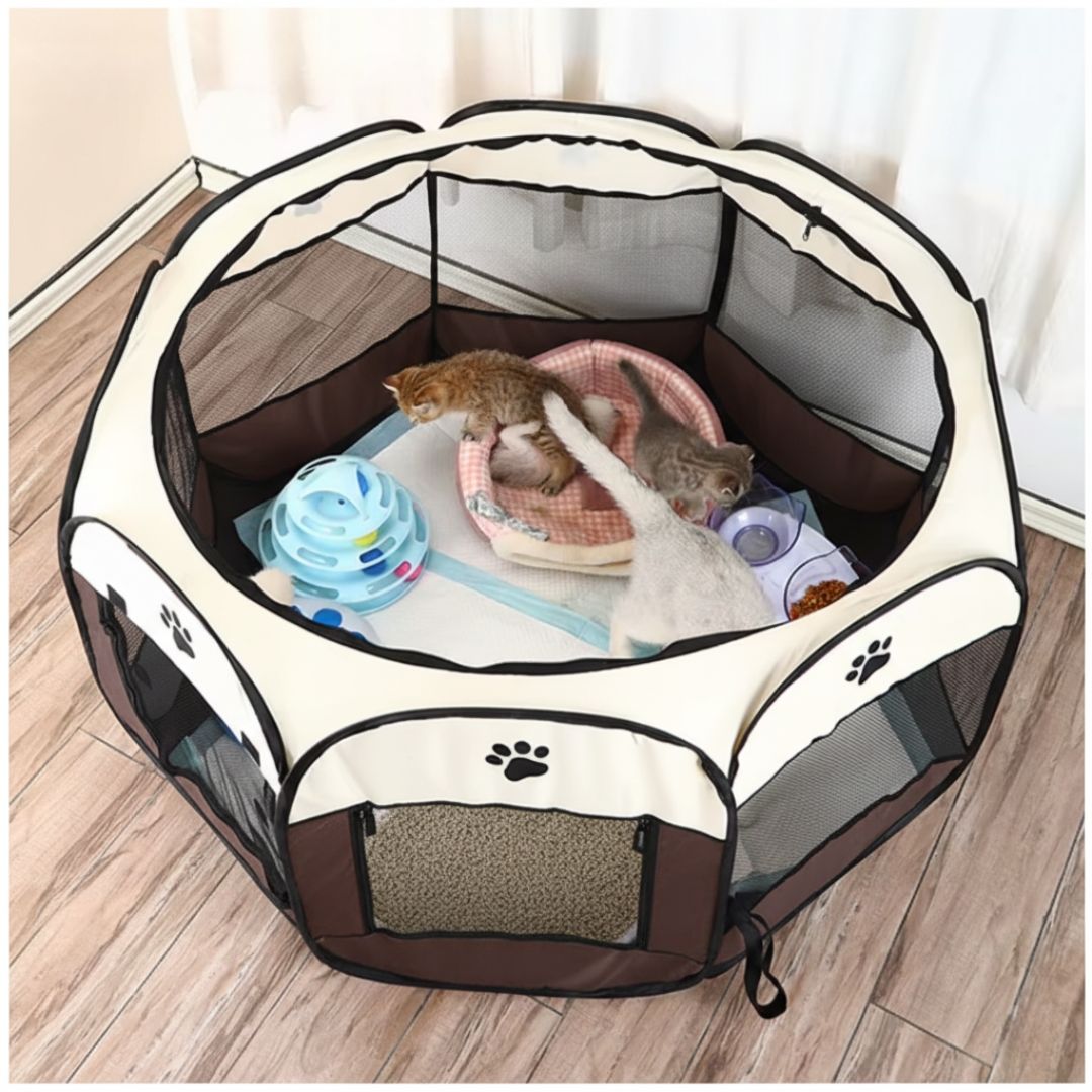 Corral Cama para Gatos Perros Casa para Mascotas Amplio Plegable Portátil