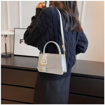 Cartera de Mano con Brillos con Asa y Correa Ajustable Diseño Elegante