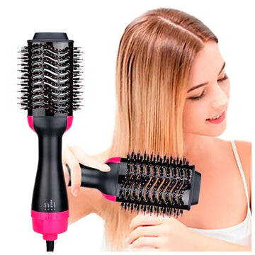 Cepillo Secador Alisador de Cabello Pelo 1500W con Iones y Revestimiento Cerámico 2 en 1