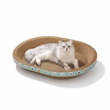 Cama Rascador Ovalado para Gato Corrugado de Alta Densidad 40x60cm