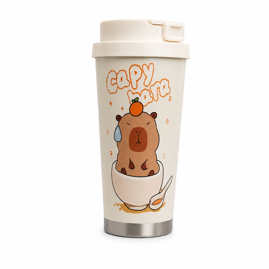 Vaso Térmico Tomatodo Termo Multiusos Crema Frío Caliente Diseño Capibara Aleatorio
