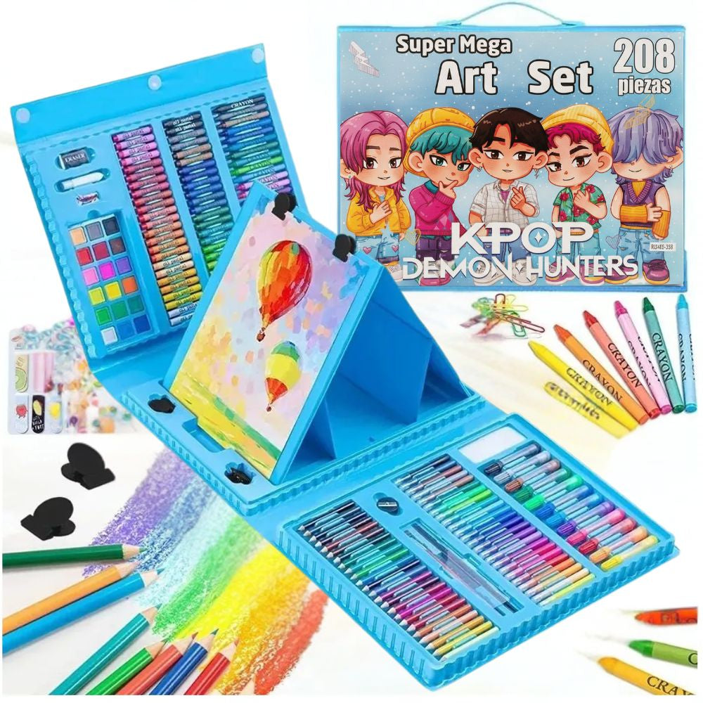 Súper Mega Set de Arte Dibujo y Pintura K-POP Cazadores de Demonios 208 Piezas