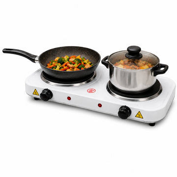 Cocina Eléctrica 2 Hornillas 2000W JX-2020A con Termostato y Temperatura Regulable