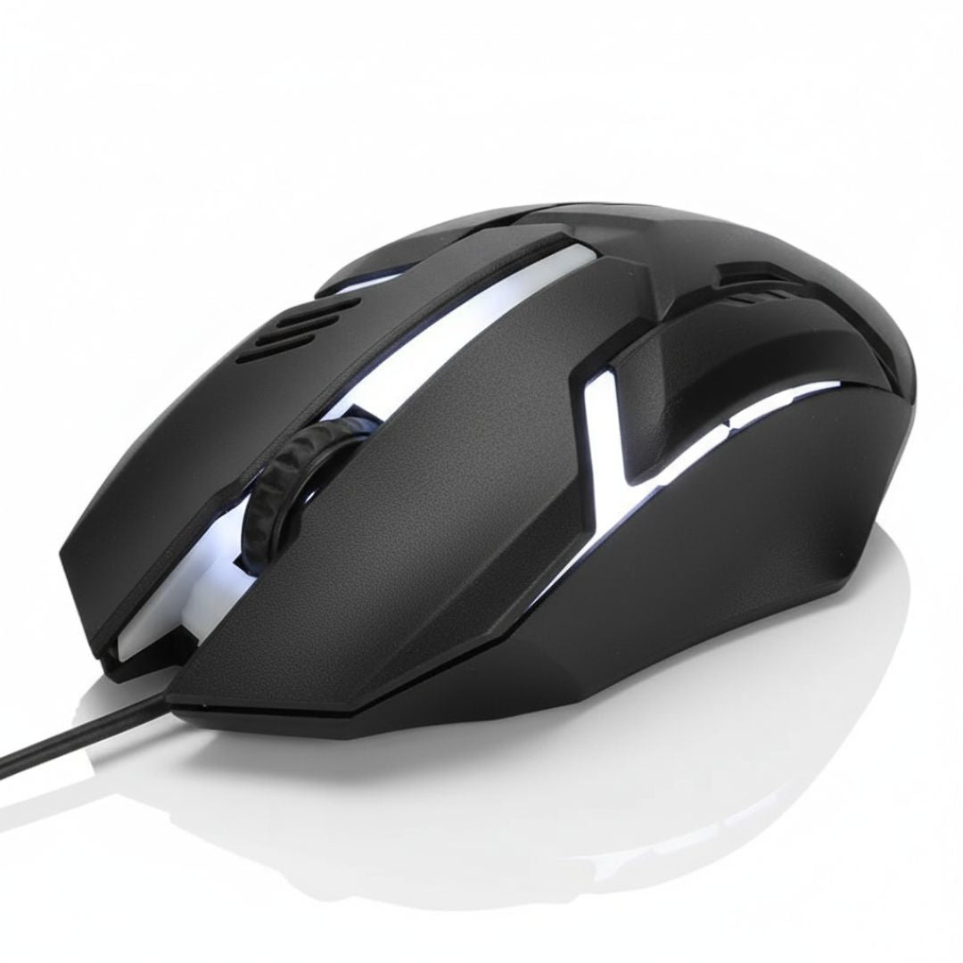 Mouse Óptico Gamer RGB Ergonómico 1200 DPI