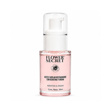 Aceite Capilar Anti-Frizz Flower Secret 30ml con Keratina y Argán Brillo y Reparación