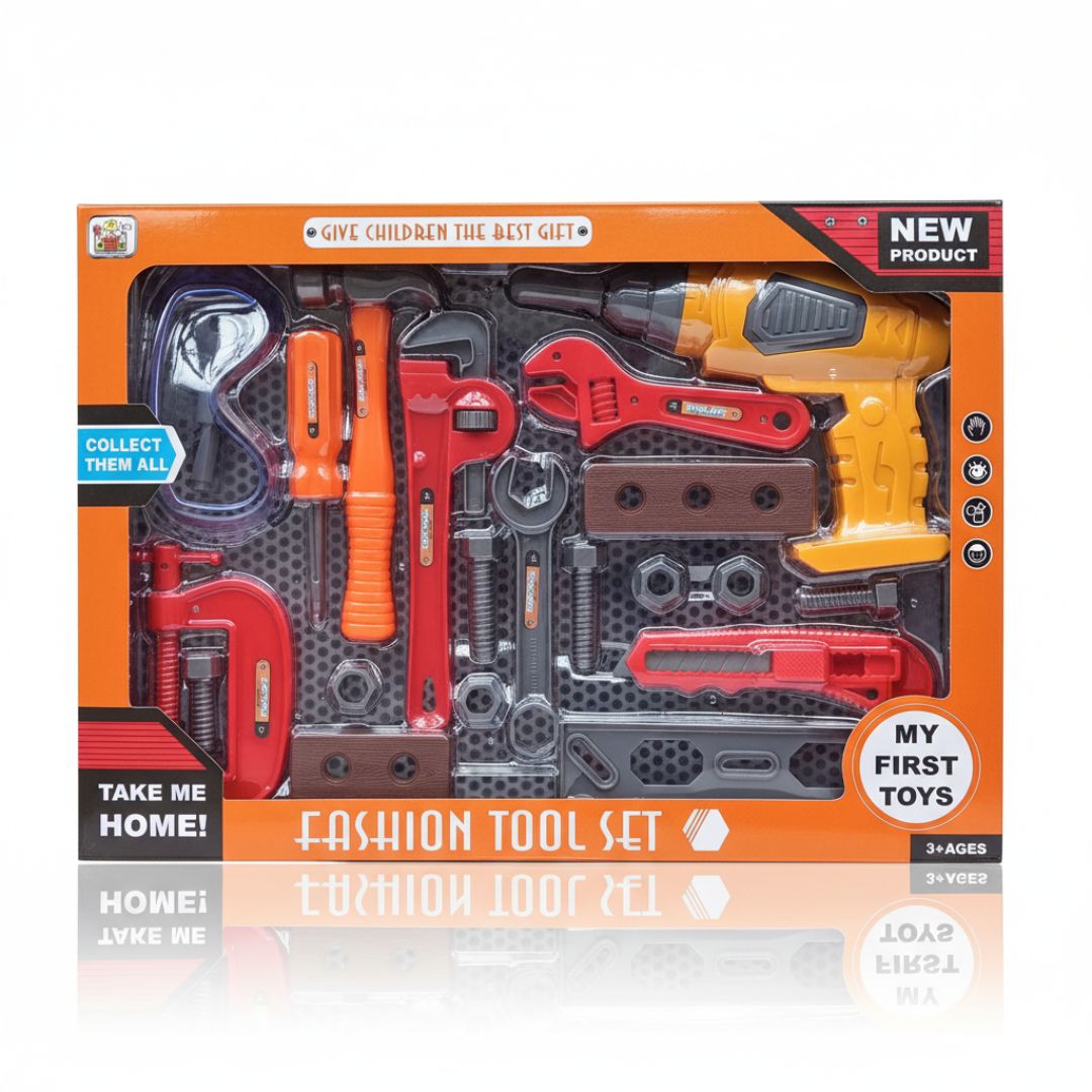 Set de Herramientas con Taladro Eléctrico Juego Didáctico Para Niños 22 Piezas