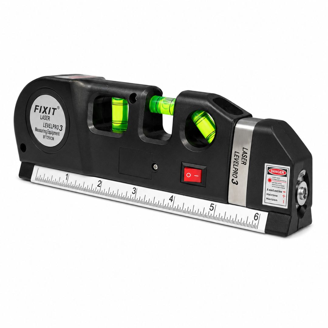 Nivel Láser Multifuncional 3 en 1 FIXIT LevelPro 3 Cinta Métrica Regla Nivel