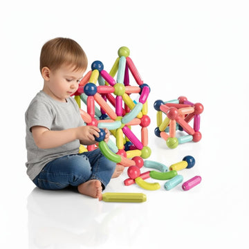 Bloques Magnéticos Imantados de Construcción Educativo 64 Piezas