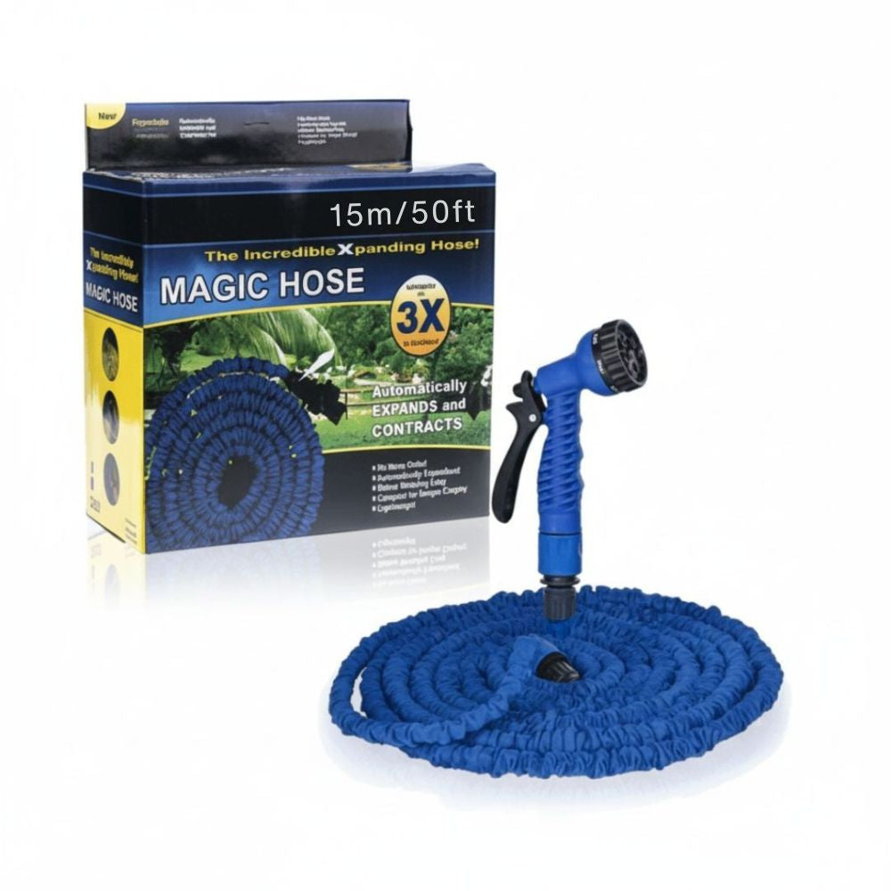 Manguera Multiusos Expandible Retráctil con Accesorios hasta 15 Metros 7 en 1