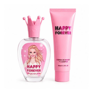 Set Perfume Niños Happy Forever y Crema de Manos Corporal 50ml Diseño Princesa