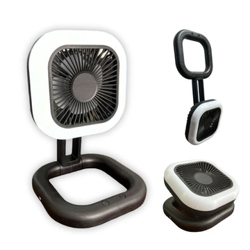 Mini Ventilador Portátil Recargable Plegable Multifuncional con Luz LED