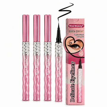 Pack x3 Delineador Líquido Kiss Beauty Super Negro Punta Fina Secado Rápido