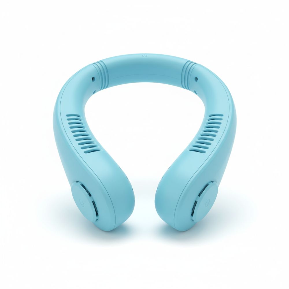 Ventilador de Cuello Portatil Recargable Celeste