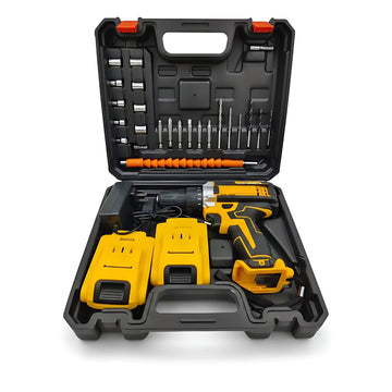 Kit Taladro Eléctrico Inalámbrico con Doble Batería con Maletín y Accesorios
