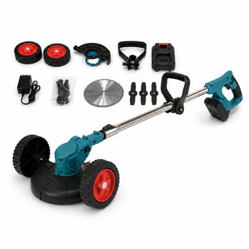 Podadora de Césped Inalámbrica 48V Recargable Cortadora de Grass con Ruedas