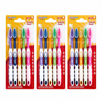Pack x15 Cepillo Dental Dientes Familiar Multicolor Cerdas Suaves Mango Ergonómico