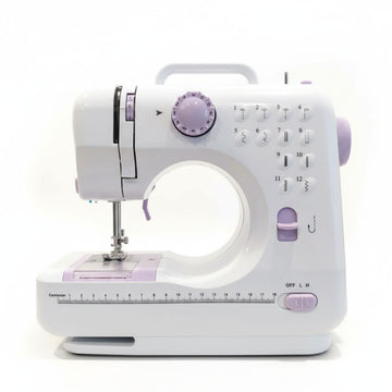Maquina de Coser Multifuncional Eléctrica Portátil con Pedal 12 Puntadas Luz Integrada