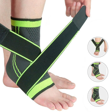Tobillera Deportiva Elástica de Compresión con Correa Ajustable Protección 360°