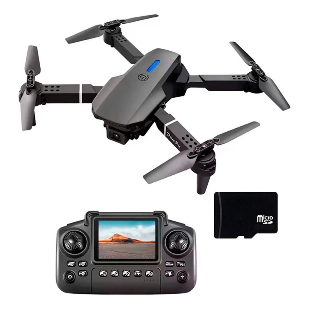 Dron E88 Screen con Doble Cámara WIFI con Control con Pantalla RC + Estuche