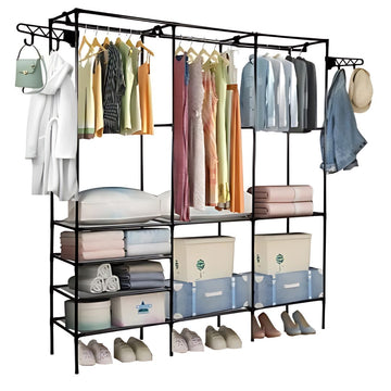 Ropero Colgador Organizador de Ropa 3 Cuerpos 175x162x43cm