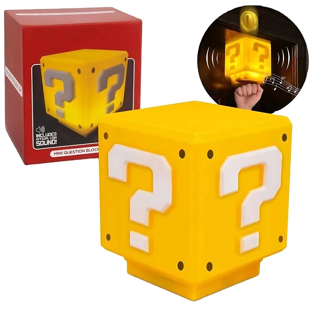 Lámpara Cubo Mario Bros Recargable USB con Sonidos
