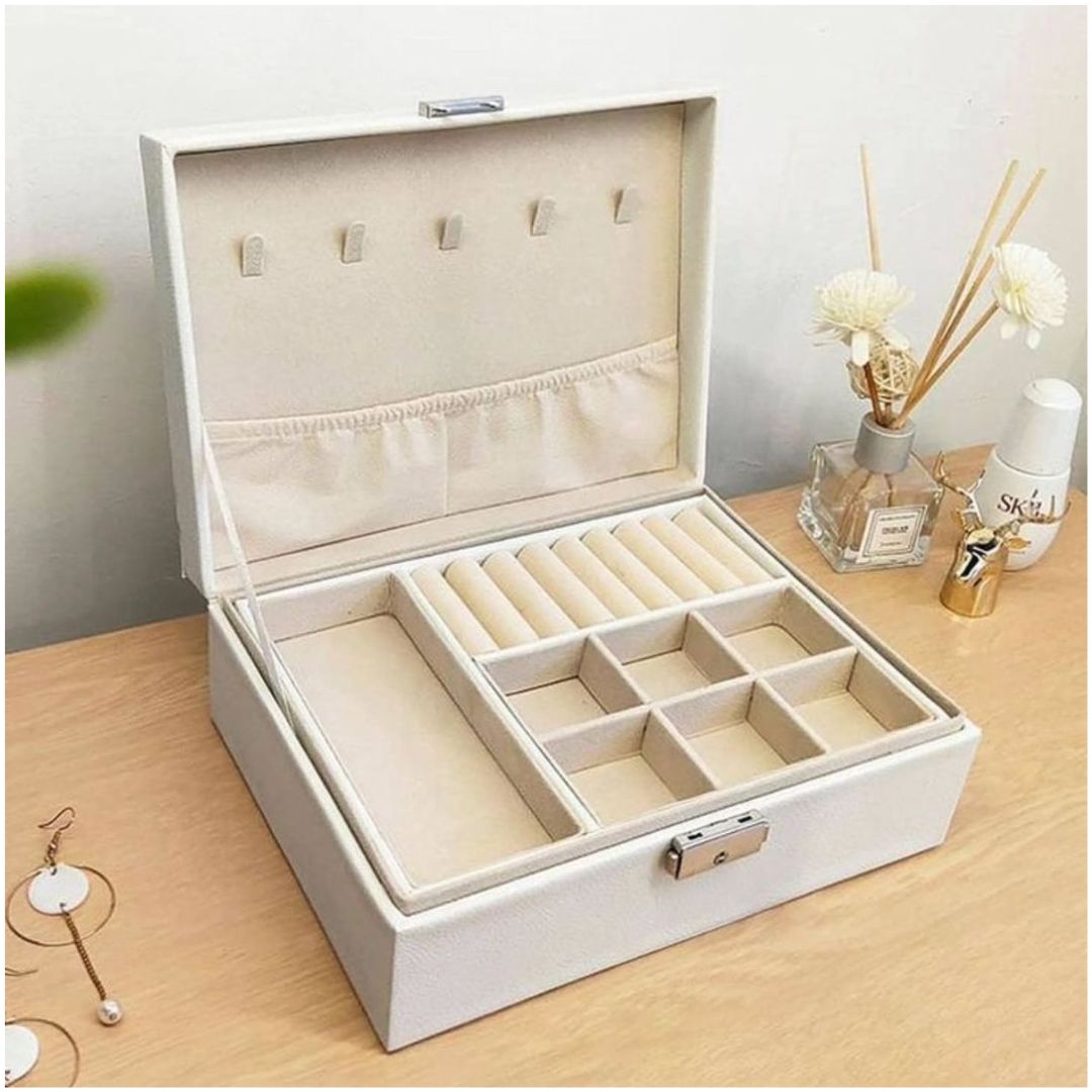 Joyero Organizador de Joyas y Accesorios Elegante 2 Niveles