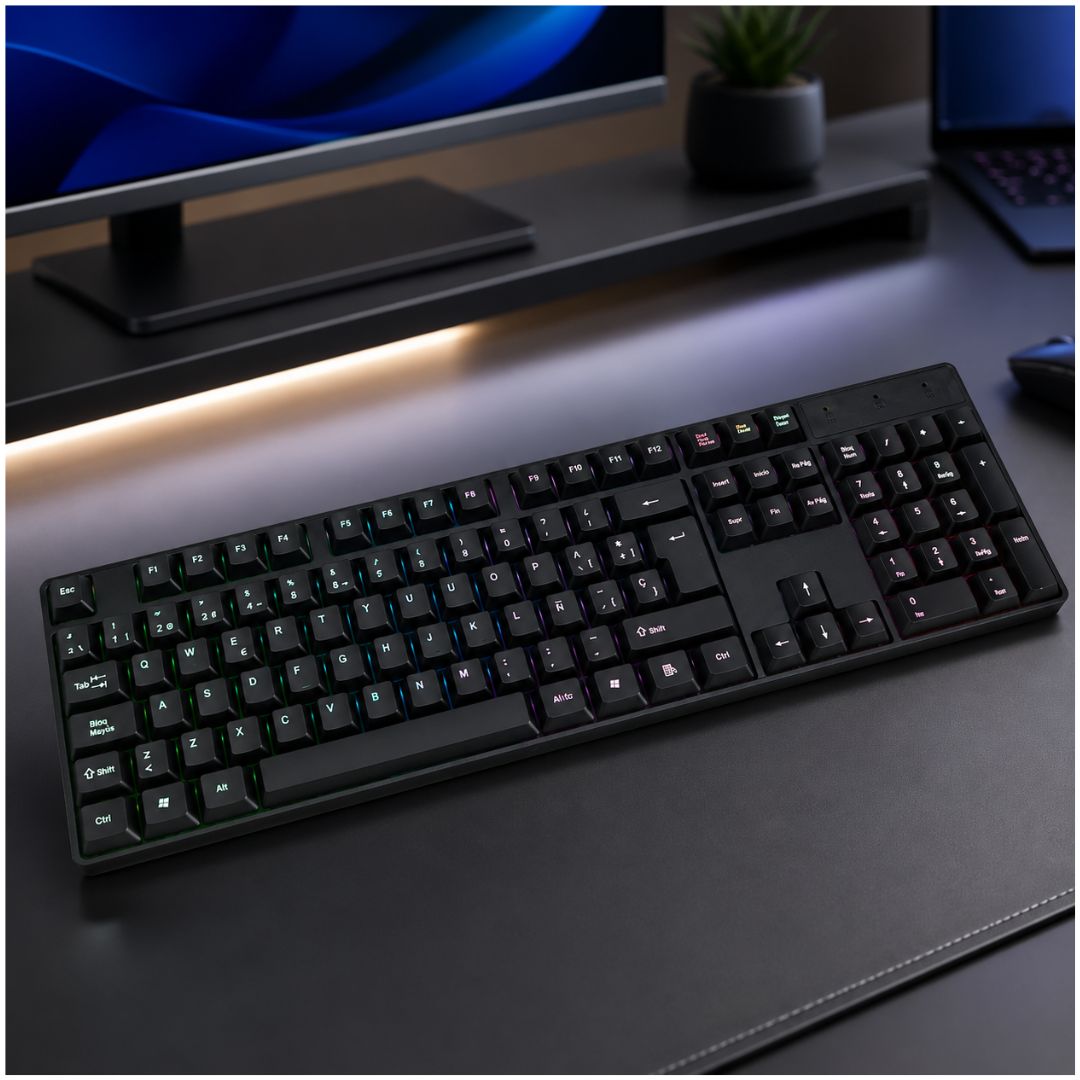 Teclado K15 USB Alámbrico Negro para PC y Laptop con Teclado Numérico