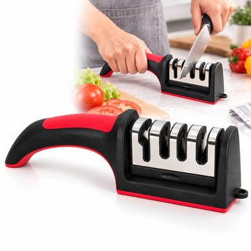 Afilador Manual de Cuchillos 4 Etapas con Mango Antideslizante