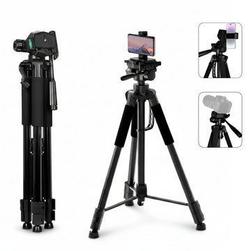 Trípode para Celular Cámara Profesional 360 Portátil 162cm + Soporte Smartphone