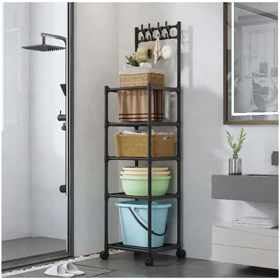 Estante Organizador de Cocina Multiusos con Ruedas 5 Niveles 152x42x34cm