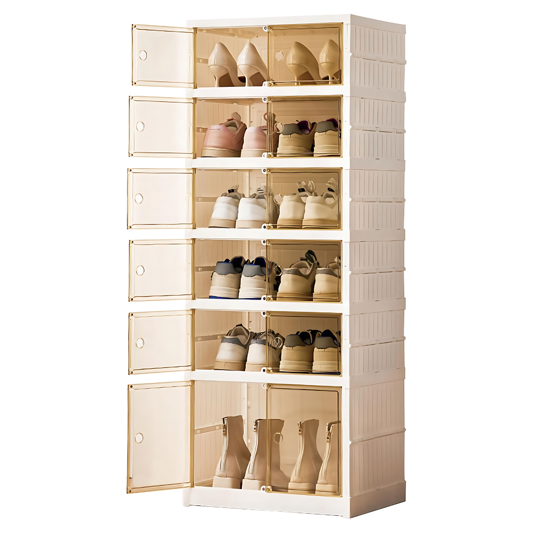 Organizador Zapatera De 6 niveles Para 12 Pares Plegable Acrílico