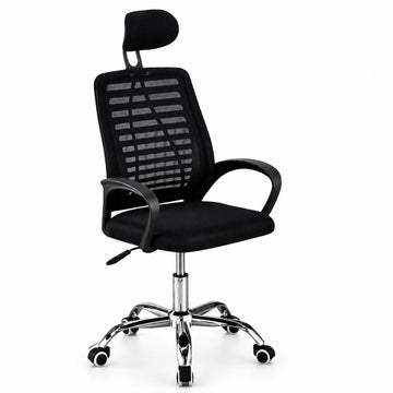 Silla Ergonómica de Oficina con Cabecero Respaldar de Malla Altura Regulable