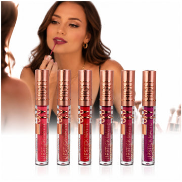 Pack x6 Tonos Labiales Líquidos Mate Flower Secret de Larga Duración